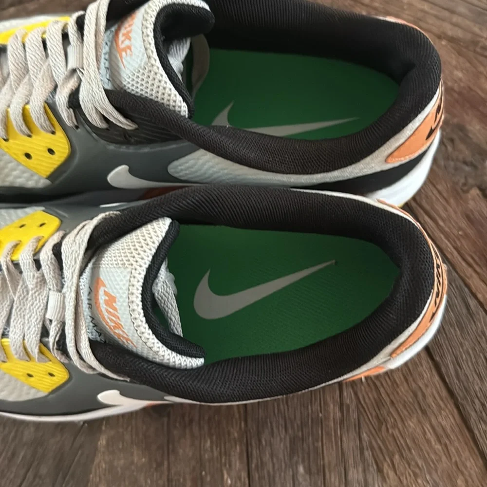 Nike Air Max 90 Orange Smoke Gray Golf Sneaker CU9978-012 - Picture 8 of 9